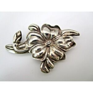 GORHAM Signed Silver Vintage Flower Floral Brooch 1940's 16g
